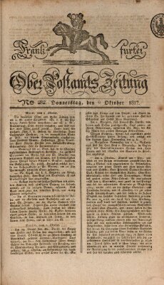 Frankfurter Ober-Post-Amts-Zeitung Donnerstag 9. Oktober 1817