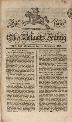 Frankfurter Ober-Post-Amts-Zeitung Samstag 15. November 1817