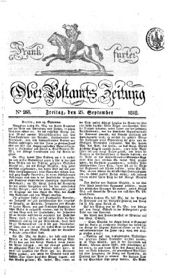Frankfurter Ober-Post-Amts-Zeitung Freitag 25. September 1818