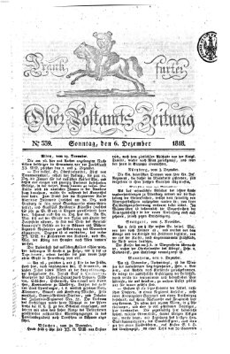 Frankfurter Ober-Post-Amts-Zeitung Sonntag 6. Dezember 1818