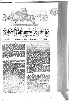Frankfurter Ober-Post-Amts-Zeitung Sonntag 7. Februar 1819