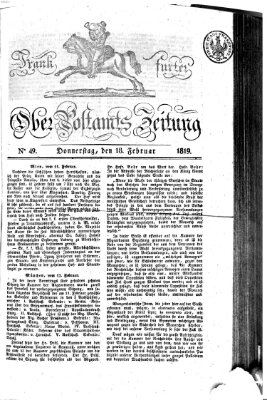 Frankfurter Ober-Post-Amts-Zeitung Donnerstag 18. Februar 1819