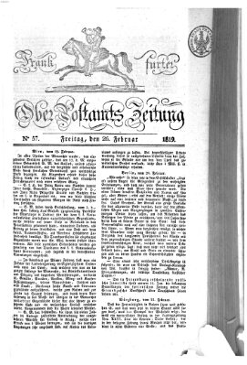 Frankfurter Ober-Post-Amts-Zeitung Freitag 26. Februar 1819