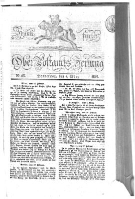 Frankfurter Ober-Post-Amts-Zeitung Donnerstag 4. März 1819