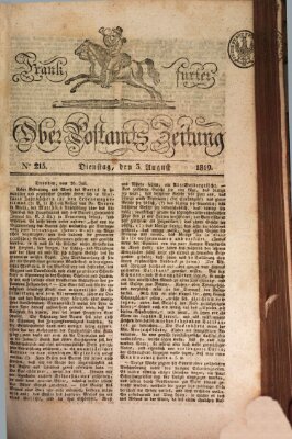 Frankfurter Ober-Post-Amts-Zeitung Dienstag 3. August 1819