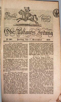 Frankfurter Ober-Post-Amts-Zeitung Freitag 17. September 1819
