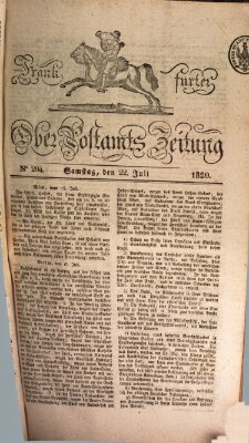 Frankfurter Ober-Post-Amts-Zeitung Samstag 22. Juli 1820