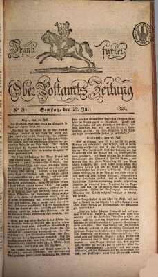 Frankfurter Ober-Post-Amts-Zeitung Samstag 29. Juli 1820