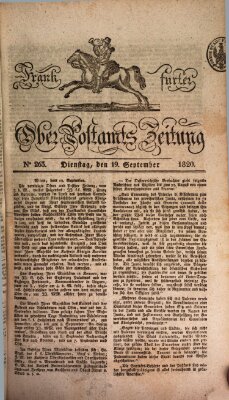Frankfurter Ober-Post-Amts-Zeitung Dienstag 19. September 1820