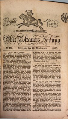 Frankfurter Ober-Post-Amts-Zeitung Freitag 22. September 1820