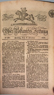 Frankfurter Ober-Post-Amts-Zeitung Freitag 27. Oktober 1820