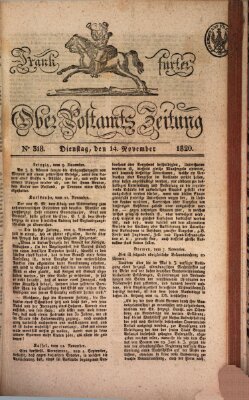 Frankfurter Ober-Post-Amts-Zeitung Dienstag 14. November 1820