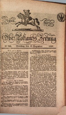 Frankfurter Ober-Post-Amts-Zeitung Dienstag 19. Dezember 1820