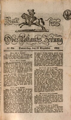 Frankfurter Ober-Post-Amts-Zeitung Donnerstag 19. Dezember 1822