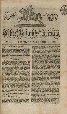 Frankfurter Ober-Post-Amts-Zeitung Samstag 27. September 1823