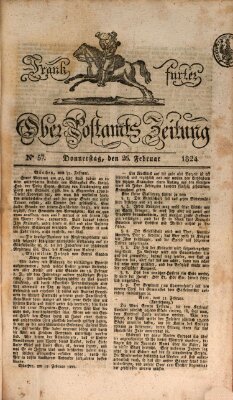 Frankfurter Ober-Post-Amts-Zeitung Donnerstag 26. Februar 1824