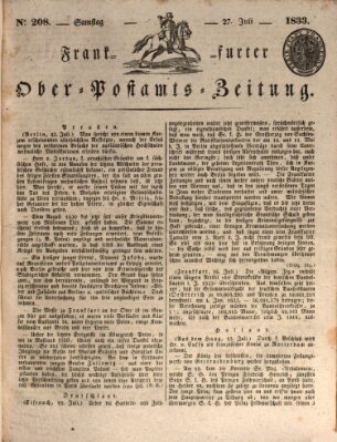 Frankfurter Ober-Post-Amts-Zeitung Samstag 27. Juli 1833