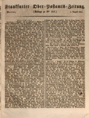 Frankfurter Ober-Post-Amts-Zeitung Montag 5. August 1833