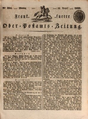Frankfurter Ober-Post-Amts-Zeitung Montag 12. August 1833