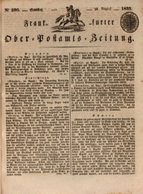Frankfurter Ober-Post-Amts-Zeitung Samstag 24. August 1833