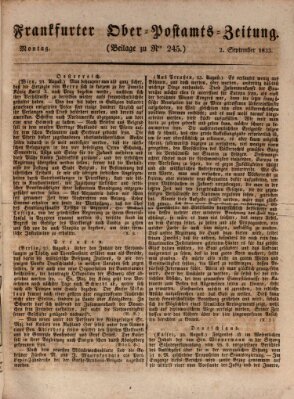 Frankfurter Ober-Post-Amts-Zeitung Montag 2. September 1833
