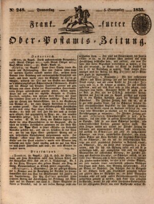 Frankfurter Ober-Post-Amts-Zeitung Donnerstag 5. September 1833