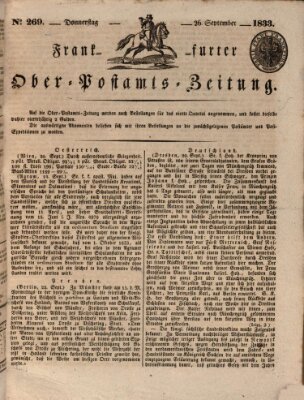 Frankfurter Ober-Post-Amts-Zeitung Donnerstag 26. September 1833