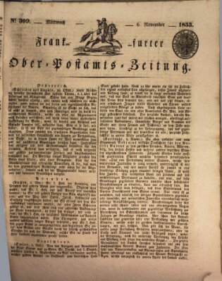 Frankfurter Ober-Post-Amts-Zeitung Mittwoch 6. November 1833