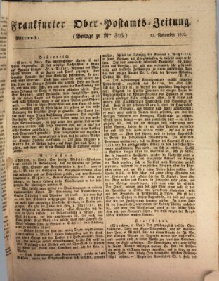 Frankfurter Ober-Post-Amts-Zeitung Mittwoch 13. November 1833