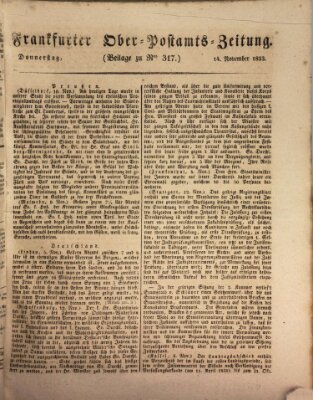 Frankfurter Ober-Post-Amts-Zeitung Donnerstag 14. November 1833