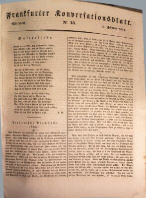 Frankfurter Ober-Post-Amts-Zeitung Mittwoch 12. Februar 1834