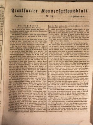 Frankfurter Ober-Post-Amts-Zeitung Sonntag 16. Februar 1834