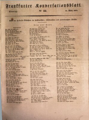 Frankfurter Ober-Post-Amts-Zeitung Sonntag 16. März 1834