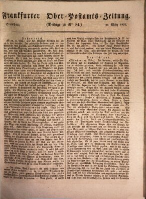 Frankfurter Ober-Post-Amts-Zeitung Samstag 22. März 1834