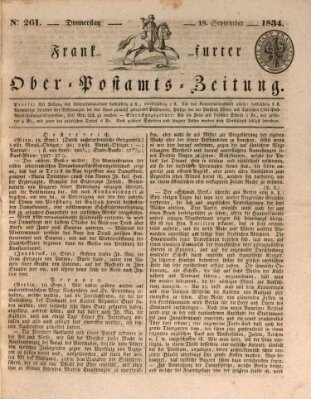 Frankfurter Ober-Post-Amts-Zeitung Donnerstag 18. September 1834