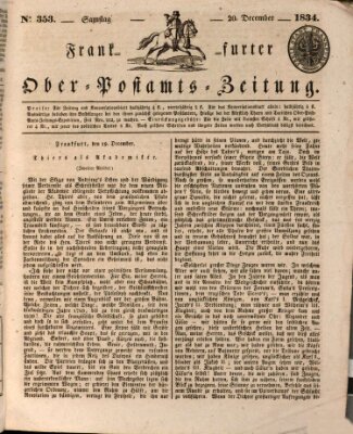 Frankfurter Ober-Post-Amts-Zeitung Samstag 20. Dezember 1834