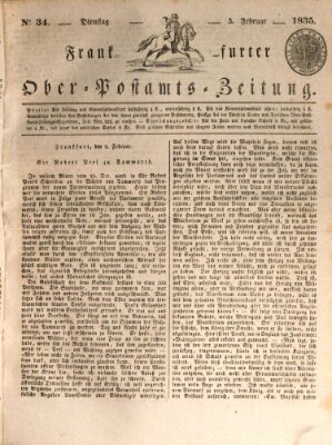 Frankfurter Ober-Post-Amts-Zeitung Dienstag 3. Februar 1835