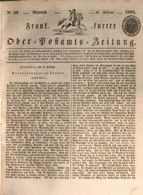 Frankfurter Ober-Post-Amts-Zeitung Mittwoch 11. Februar 1835