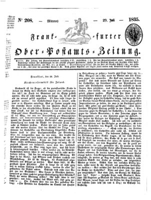 Frankfurter Ober-Post-Amts-Zeitung Mittwoch 29. Juli 1835
