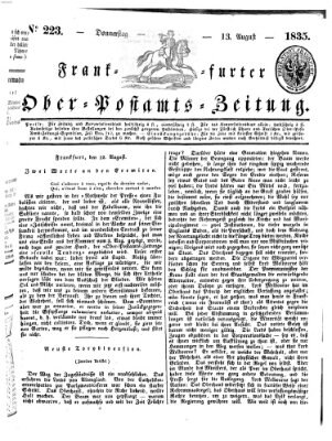 Frankfurter Ober-Post-Amts-Zeitung Donnerstag 13. August 1835