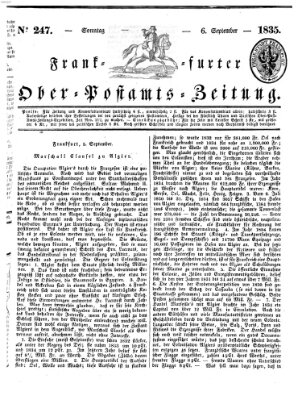 Frankfurter Ober-Post-Amts-Zeitung Sonntag 6. September 1835