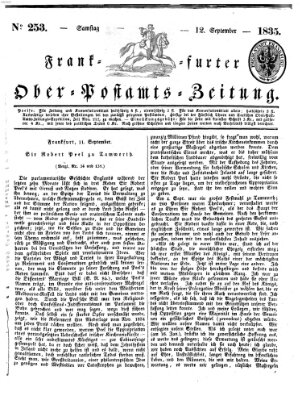 Frankfurter Ober-Post-Amts-Zeitung Samstag 12. September 1835