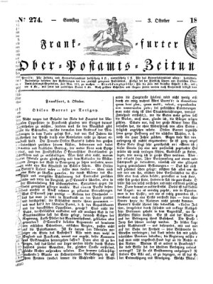 Frankfurter Ober-Post-Amts-Zeitung Samstag 3. Oktober 1835