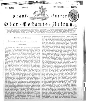 Frankfurter Ober-Post-Amts-Zeitung Montag 28. Dezember 1835
