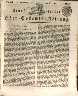 Frankfurter Ober-Post-Amts-Zeitung Donnerstag 23. März 1837