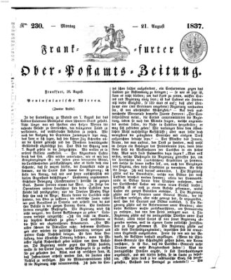 Frankfurter Ober-Post-Amts-Zeitung Montag 21. August 1837