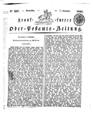 Frankfurter Ober-Post-Amts-Zeitung Donnerstag 7. September 1837