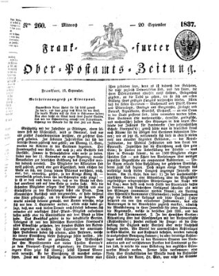 Frankfurter Ober-Post-Amts-Zeitung Mittwoch 20. September 1837
