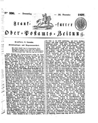 Frankfurter Ober-Post-Amts-Zeitung Donnerstag 30. November 1837