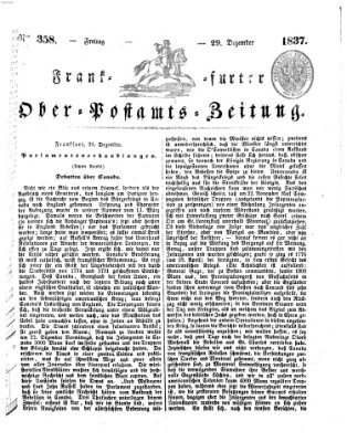 Frankfurter Ober-Post-Amts-Zeitung Freitag 29. Dezember 1837
